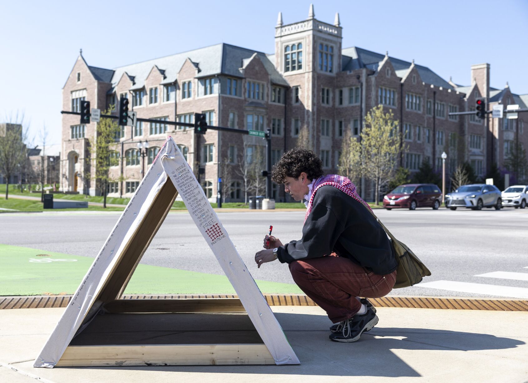 Pro-Palestinian art installation is set up across from Washington University